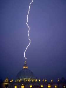 Lightning Strikes As Pope Steps Down!